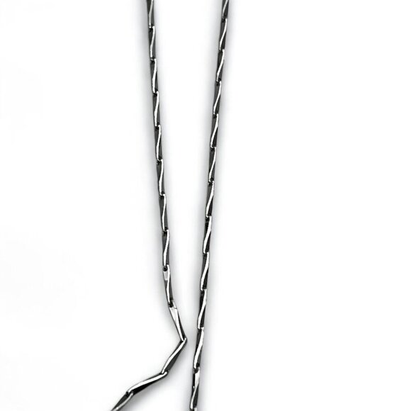S925 Sterling Silver Twisted Chain Necklace With Lucky Bead Textured Pendant - Picture 4 of 13